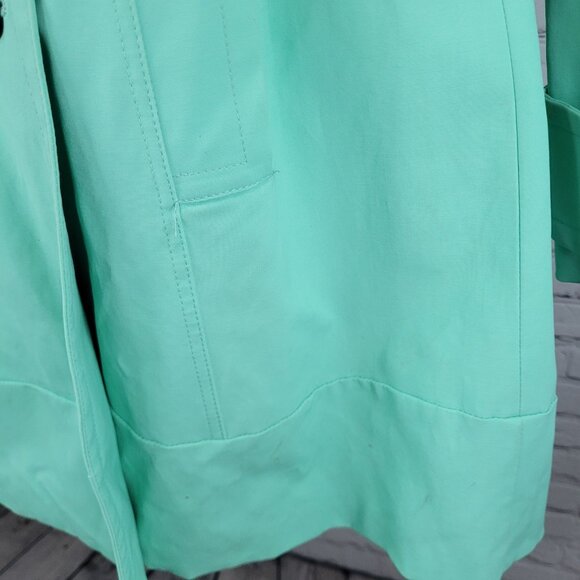 New York & Company Green Belted Double Breasted Trench Pea Coat Jacket Large L - Picture 9 of 16